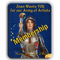 Button "Joan wants YOU for our Army of Artists" Membership