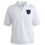 Shield logo on a golf shirt