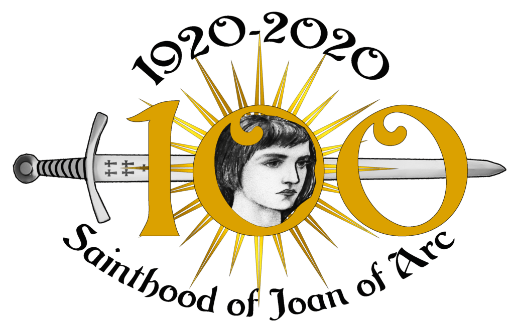 Logo for the 100th anniversary of the canonization of St. Joan of Arc