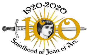 Logo for the 100th anniversary of the canonization of St. Joan of Arc