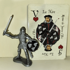 La Hire knight figure and playing card